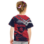 Melbourne Football Club Kid T Shirt Demons Muscular Mascot Graphic - Abstract Paint Splatter Art