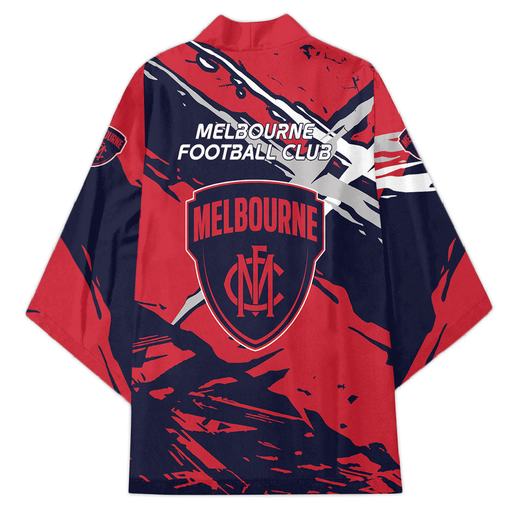 Melbourne Football Club Kimono Demons Muscular Mascot Graphic - Abstract Paint Splatter Art