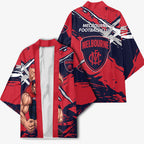 Melbourne Football Club Kimono Demons Muscular Mascot Graphic - Abstract Paint Splatter Art