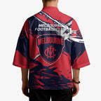 Melbourne Football Club Kimono Demons Muscular Mascot Graphic - Abstract Paint Splatter Art