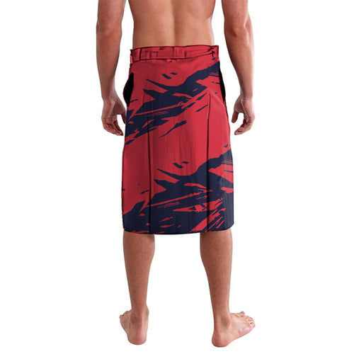 Melbourne Football Club Lavalava Demons Muscular Mascot Graphic - Abstract Paint Splatter Art