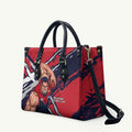 Melbourne Football Club Leather Bag Demons Muscular Mascot Graphic - Abstract Paint Splatter Art