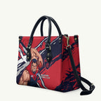 Melbourne Football Club Leather Bag Demons Muscular Mascot Graphic - Abstract Paint Splatter Art