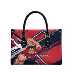 Melbourne Football Club Leather Bag Demons Muscular Mascot Graphic - Abstract Paint Splatter Art