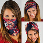 Melbourne Football Club Neck Gaiter Demons Muscular Mascot Graphic - Abstract Paint Splatter Art