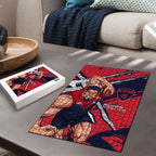 Melbourne Football Club Puzzle Demons Muscular Mascot Graphic - Abstract Paint Splatter Art