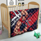 Melbourne Football Club Quilt Demons Muscular Mascot Graphic - Abstract Paint Splatter Art