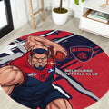 Melbourne Football Club Round Carpet Demons Muscular Mascot Graphic - Abstract Paint Splatter Art