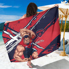 Melbourne Football Club Sarong Demons Muscular Mascot Graphic - Abstract Paint Splatter Art
