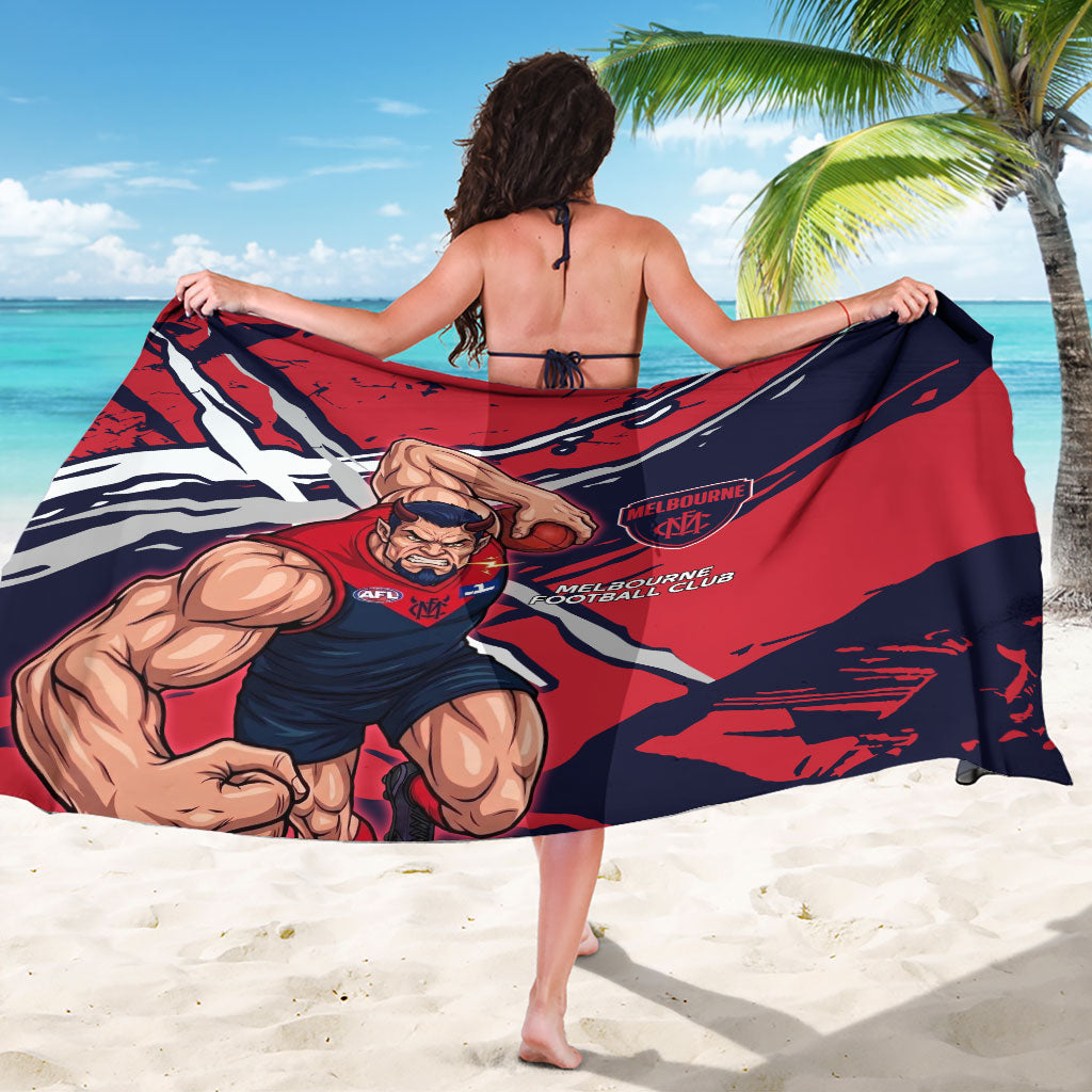 Melbourne Football Club Sarong Demons Muscular Mascot Graphic - Abstract Paint Splatter Art