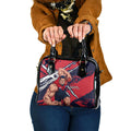Melbourne Football Club Shoulder Handbag Demons Muscular Mascot Graphic - Abstract Paint Splatter Art