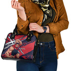 Melbourne Football Club Shoulder Handbag Demons Muscular Mascot Graphic - Abstract Paint Splatter Art
