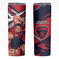 Melbourne Football Club Skinny Tumbler Demons Muscular Mascot Graphic - Abstract Paint Splatter Art