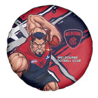 Melbourne Football Club Spare Tire Cover Demons Muscular Mascot Graphic - Abstract Paint Splatter Art