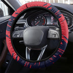 Melbourne Football Club Steering Wheel Cover Demons Muscular Mascot Graphic - Abstract Paint Splatter Art