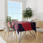 Melbourne Football Club Tablecloth Demons Muscular Mascot Graphic - Abstract Paint Splatter Art