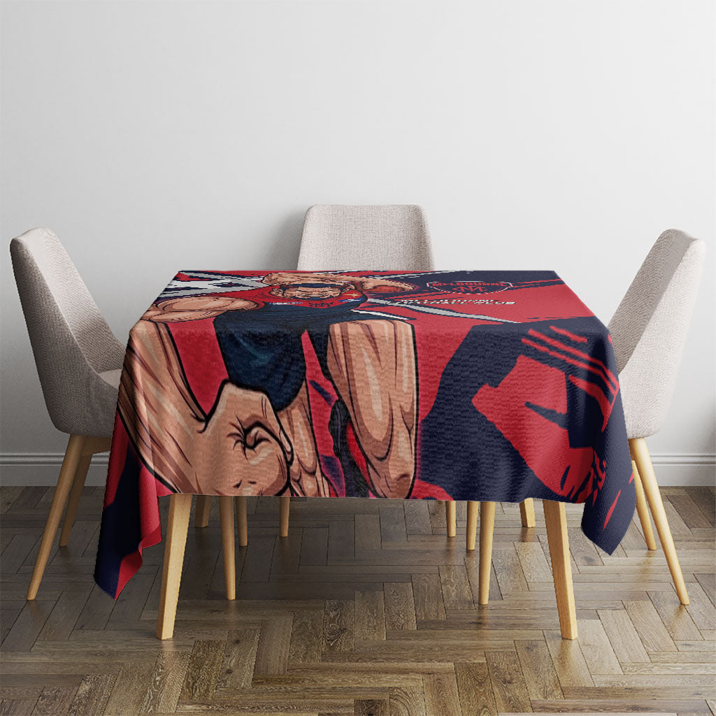 Melbourne Football Club Tablecloth Demons Muscular Mascot Graphic - Abstract Paint Splatter Art
