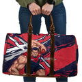 Melbourne Football Club Travel Bag Demons Muscular Mascot Graphic - Abstract Paint Splatter Art