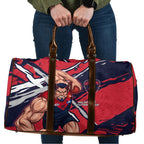 Melbourne Football Club Travel Bag Demons Muscular Mascot Graphic - Abstract Paint Splatter Art