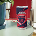 Melbourne Football Club Tumbler Cup Demons Muscular Mascot Graphic - Abstract Paint Splatter Art