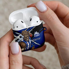 North Melbourne Football Club AirPods Case Kangaroos Muscular Mascot Graphic - Abstract Paint Splatter Art