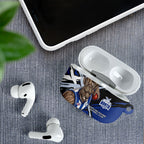 North Melbourne Football Club AirPods Case Kangaroos Muscular Mascot Graphic - Abstract Paint Splatter Art