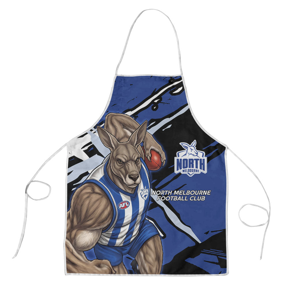 North Melbourne Football Club Apron Kangaroos Muscular Mascot Graphic - Abstract Paint Splatter Art