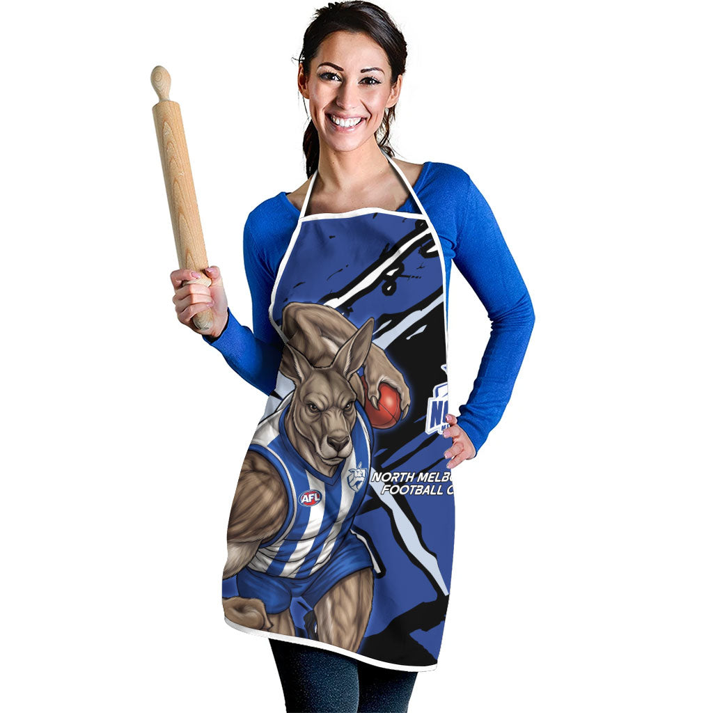 North Melbourne Football Club Apron Kangaroos Muscular Mascot Graphic - Abstract Paint Splatter Art