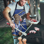 North Melbourne Football Club Apron Kangaroos Muscular Mascot Graphic - Abstract Paint Splatter Art