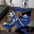 North Melbourne Football Club Area Rug Kangaroos Muscular Mascot Graphic - Abstract Paint Splatter Art