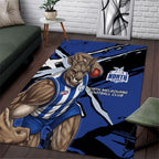 North Melbourne Football Club Area Rug Kangaroos Muscular Mascot Graphic - Abstract Paint Splatter Art