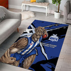 North Melbourne Football Club Area Rug Kangaroos Muscular Mascot Graphic - Abstract Paint Splatter Art