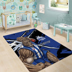 North Melbourne Football Club Area Rug Kangaroos Muscular Mascot Graphic - Abstract Paint Splatter Art