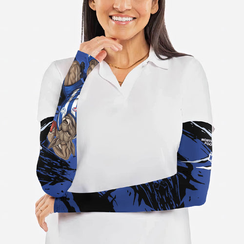 North Melbourne Football Club Arm Sleeves Kangaroos Muscular Mascot Graphic - Abstract Paint Splatter Art