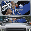 North Melbourne Football Club Auto Sun Shade Kangaroos Muscular Mascot Graphic - Abstract Paint Splatter Art