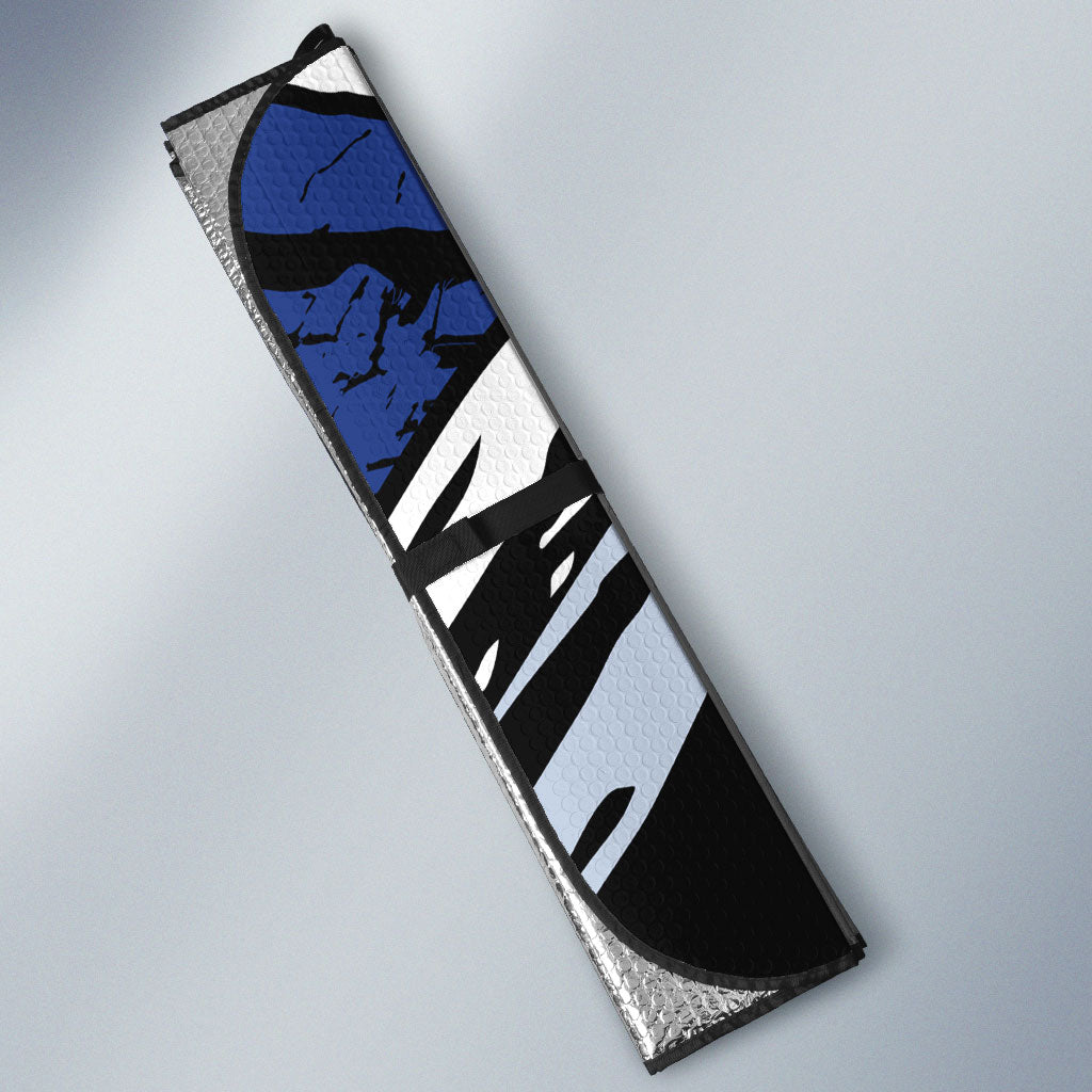 North Melbourne Football Club Auto Sun Shade Kangaroos Muscular Mascot Graphic - Abstract Paint Splatter Art