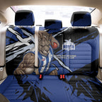 North Melbourne Football Club Back Car Seat Cover Kangaroos Muscular Mascot Graphic - Abstract Paint Splatter Art