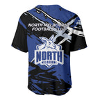 North Melbourne Football Club Baseball Jersey Kangaroos Muscular Mascot Graphic - Abstract Paint Splatter Art