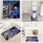 North Melbourne Football Club Bathroom Set Kangaroos Muscular Mascot Graphic - Abstract Paint Splatter Art