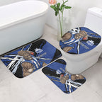 North Melbourne Football Club Bathroom Set Kangaroos Muscular Mascot Graphic - Abstract Paint Splatter Art