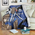 North Melbourne Football Club Blanket Kangaroos Muscular Mascot Graphic - Abstract Paint Splatter Art