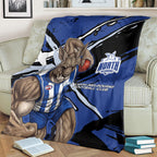 North Melbourne Football Club Blanket Kangaroos Muscular Mascot Graphic - Abstract Paint Splatter Art