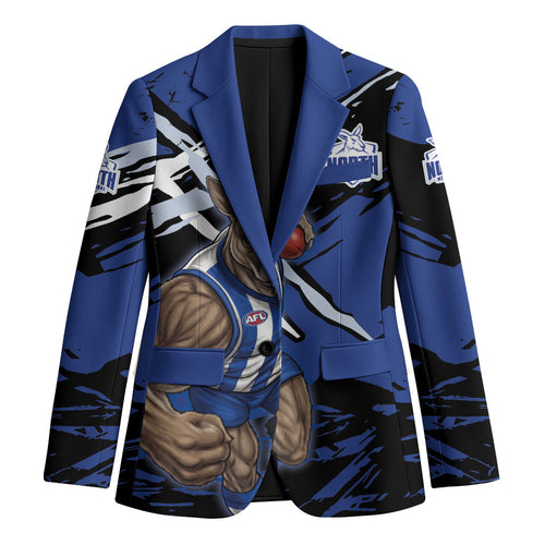 North Melbourne Football Club Blazer Kangaroos Muscular Mascot Graphic - Abstract Paint Splatter Art