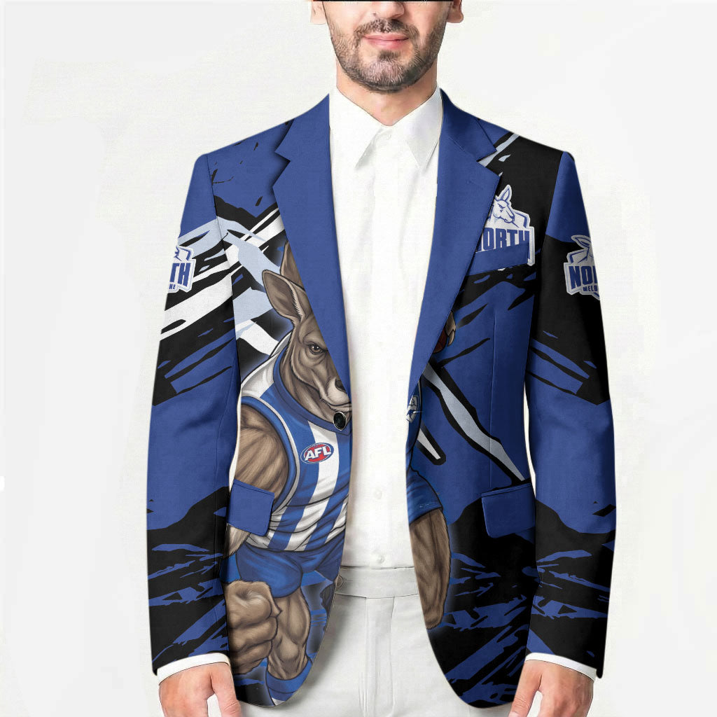 North Melbourne Football Club Blazer Kangaroos Muscular Mascot Graphic - Abstract Paint Splatter Art