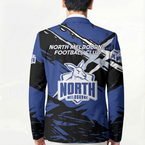 North Melbourne Football Club Blazer Kangaroos Muscular Mascot Graphic - Abstract Paint Splatter Art
