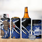 North Melbourne Football Club 4 in 1 Can Cooler Tumbler Kangaroos Muscular Mascot Graphic - Abstract Paint Splatter Art