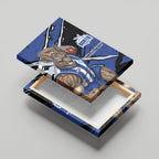 North Melbourne Football Club Canvas Wall Art Kangaroos Muscular Mascot Graphic - Abstract Paint Splatter Art