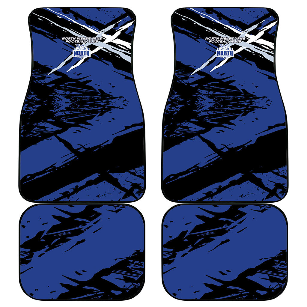 North Melbourne Football Club Car Mats Kangaroos Muscular Mascot Graphic - Abstract Paint Splatter Art