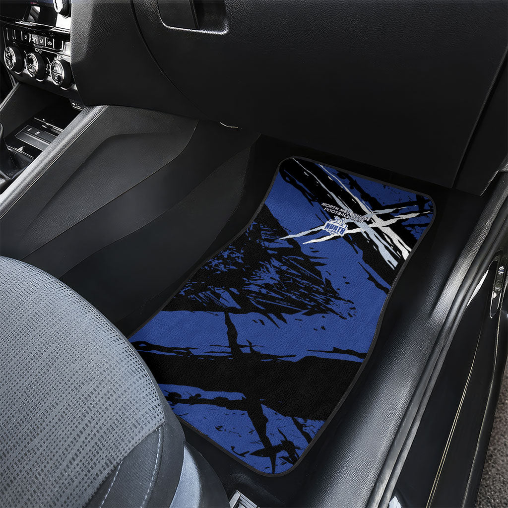North Melbourne Football Club Car Mats Kangaroos Muscular Mascot Graphic - Abstract Paint Splatter Art