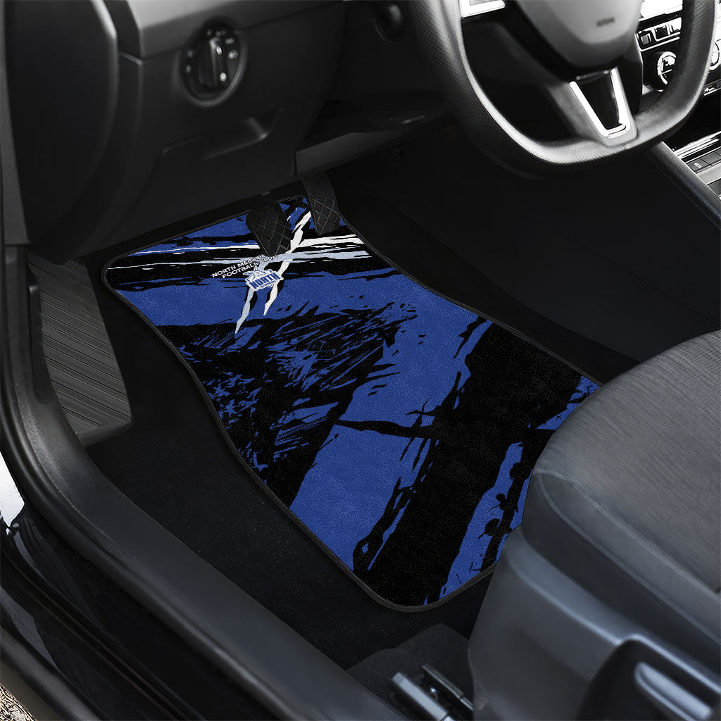 North Melbourne Football Club Car Mats Kangaroos Muscular Mascot Graphic - Abstract Paint Splatter Art